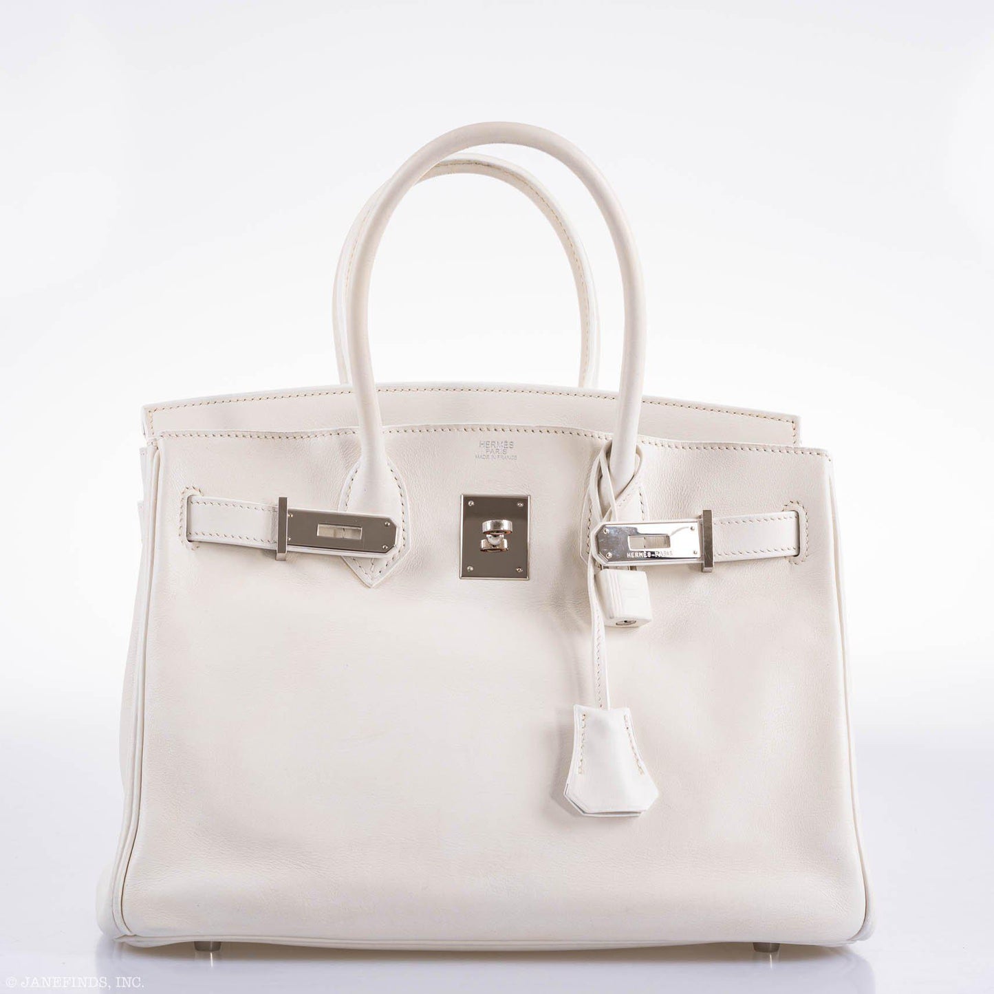 Hermès Birkin 30 White Swift with Palladium Hardware - 2007, K Square