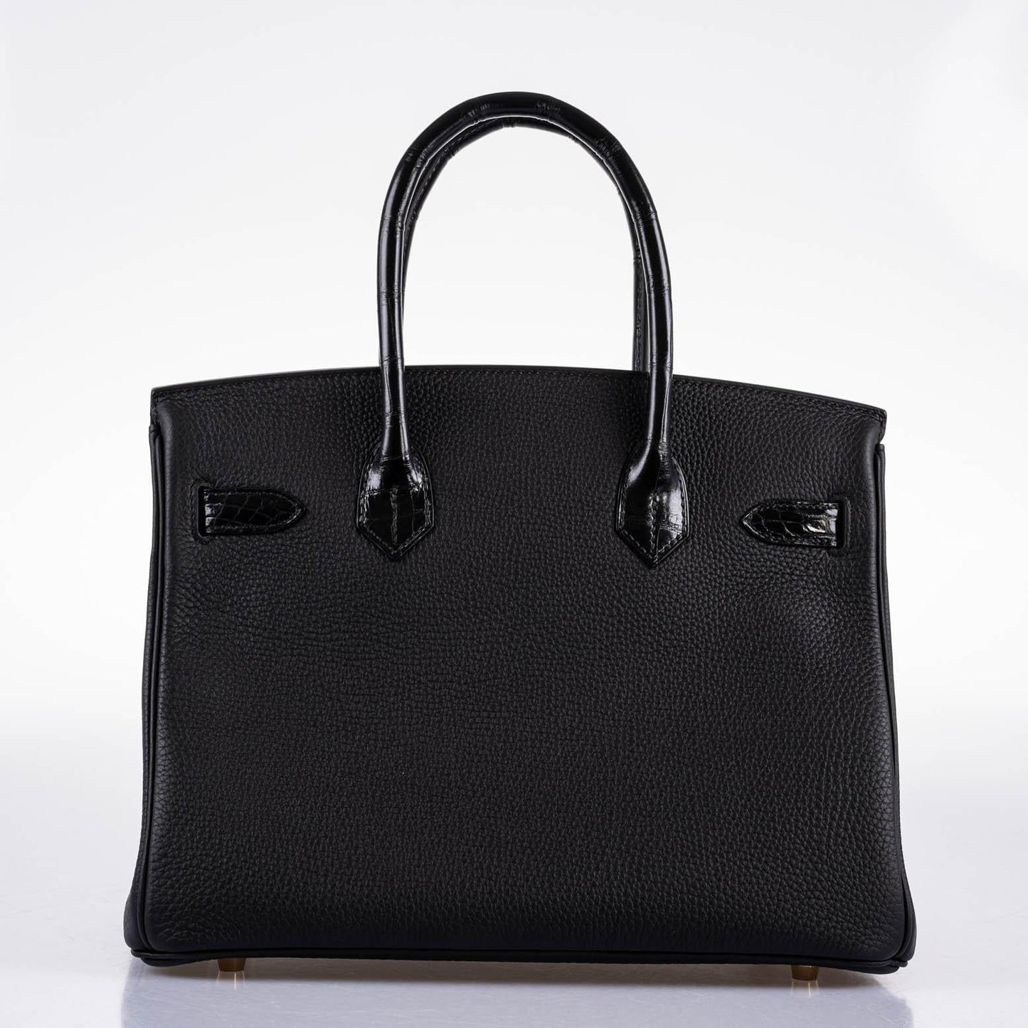 Hermès Birkin Touch 30 Black Novillo & Niloticus Crocodile Rose Gold Hardware - 2020, Y