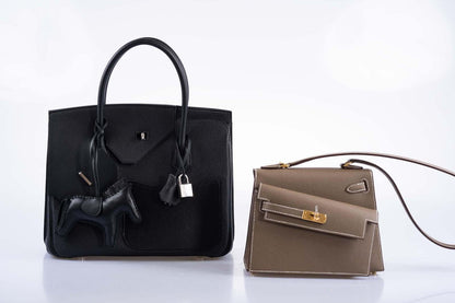Hermès Birkin en Desordre Black Togo and Swift Palladium Hardware