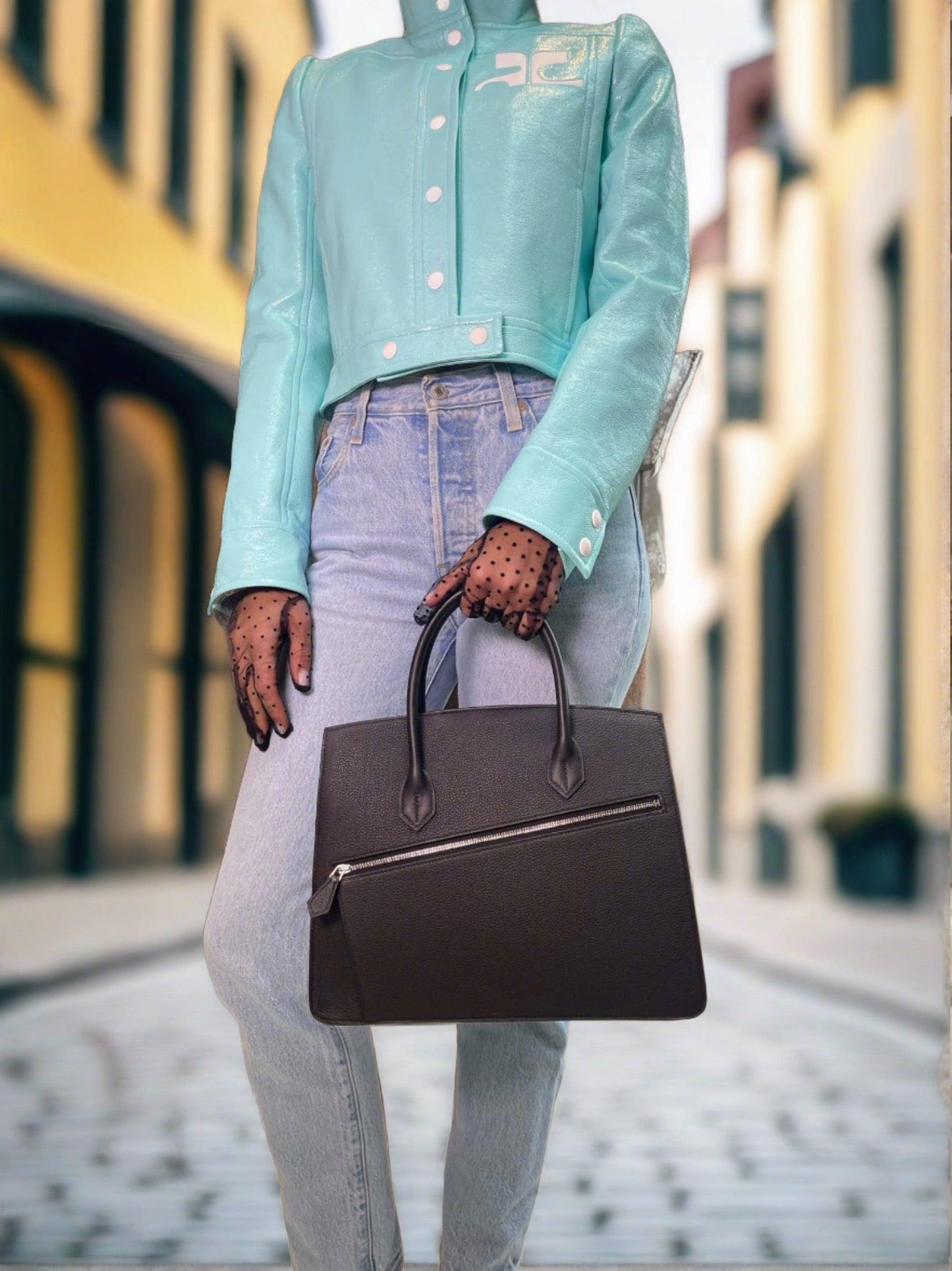 Hermès Birkin en Desordre Black Togo and Swift Palladium Hardware