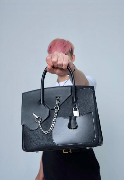 Hermès Birkin en Desordre Black Togo and Swift Palladium Hardware