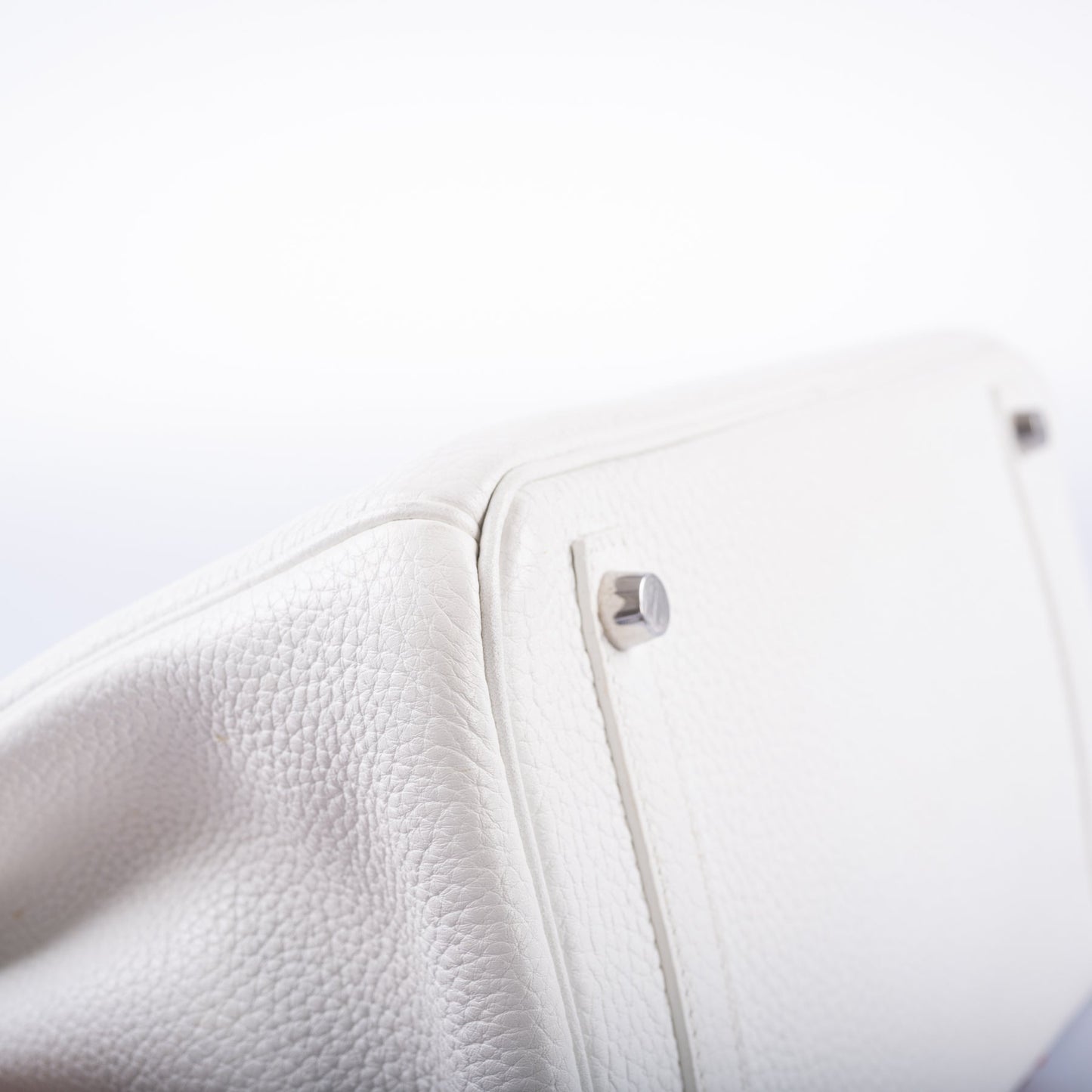 Hermès Club Birkin 30 White, Grey Clemence & Sanguine Lizard Palladium Hardware