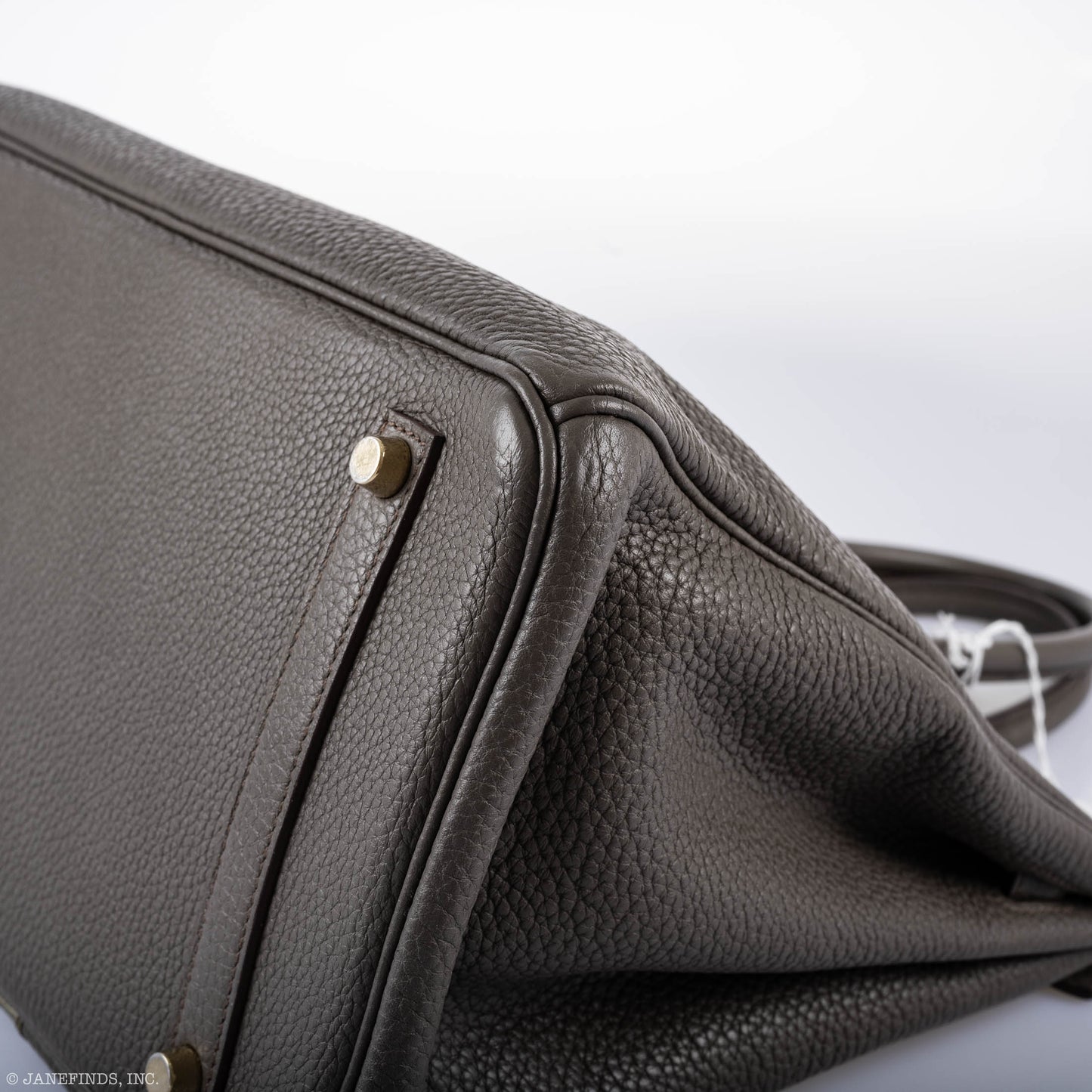 Hermès Club Birkin 35 Tri-Color Etain & Graphite Clemence, Gris Fonce Lizard Permabrass Hardware