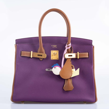 Hermès HSS Birkin 30 Anemone and Gold Togo with Gold Hardware