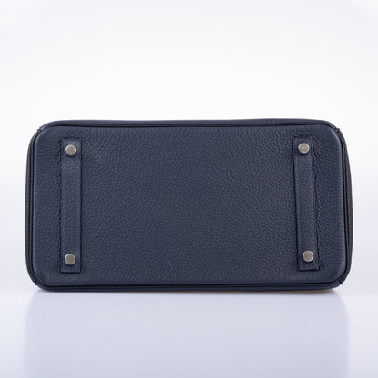Hermès HSS Birkin 30 Blue Nuit & Black Togo Brushed Palladium Hardware