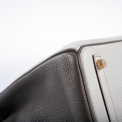 Hermès HSS Birkin 30 Etain, Gris Perle and Etoupe Clemence Gold Hardware