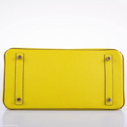 Hermès HSS Birkin 30 Lime and Etoupe Chevre Gold Hardware, 2013
