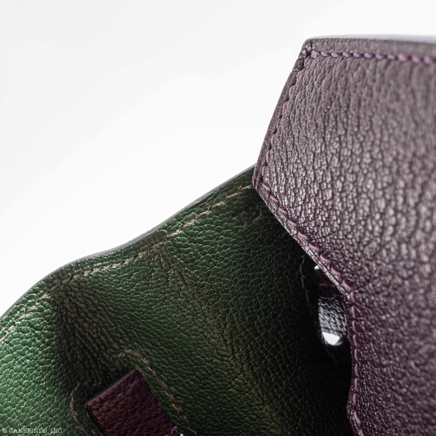 Hermès HSS Birkin 30 Raisin Chevre & Vert Anglais Brushed Palladium Hardware - 2015