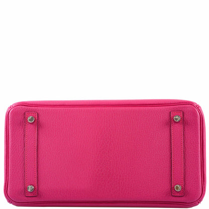 Hermès HSS Birkin 30 Rose Shocking Chevre Leather & Etoupe Palladium Hardware - 2014, R Square