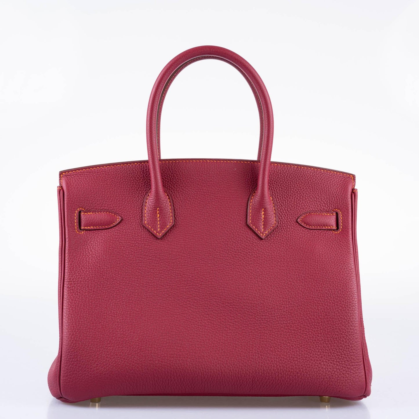 Hermès HSS Birkin 30 Rubis Togo & Orange H with Gold Hardware - 2015, T