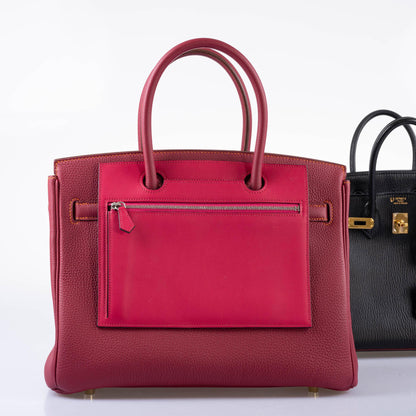 Hermès HSS Birkin 30 Rubis Togo & Orange H with Gold Hardware - 2015, T
