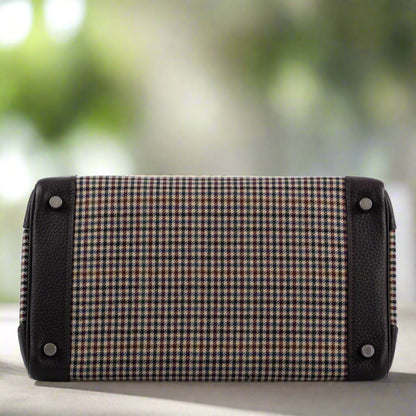 Hermès Lainage Birkin 30 Houndstooth Plaid Wool and Ebene Togo Palladium Hardware