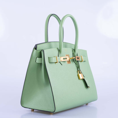 Hermès Sellier Birkin 30 Vert Criquet Epsom Gold Hardware