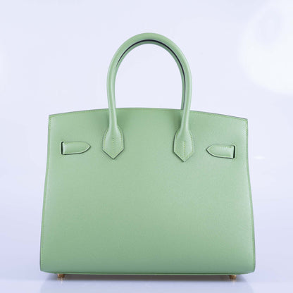 Hermès Sellier Birkin 30 Vert Criquet Epsom Gold Hardware
