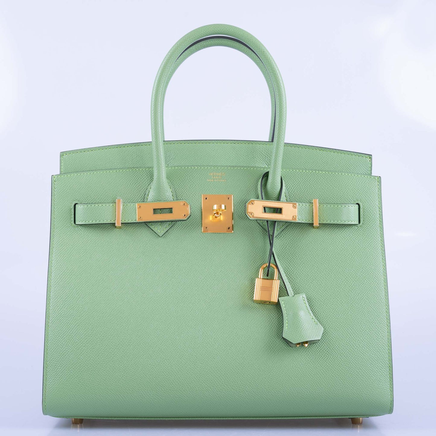 Hermès Sellier Birkin 30 Vert Criquet Epsom Gold Hardware
