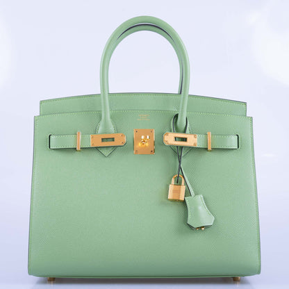 Hermès Sellier Birkin 30 Vert Criquet Epsom Gold Hardware