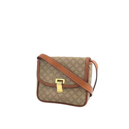 CELINE Macadam Flap Shoulder bag Beige Vintage vtaawi