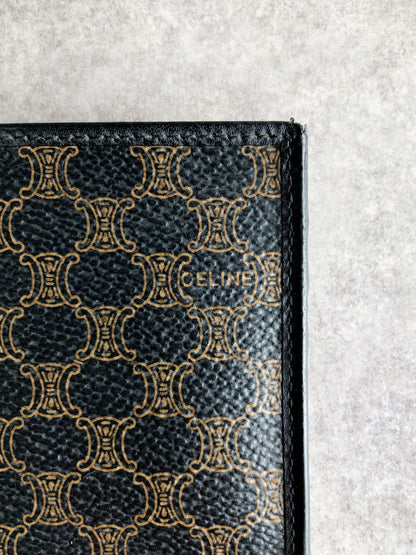 CELINE Macadam Folded Wallet Black Vintage 7k37du