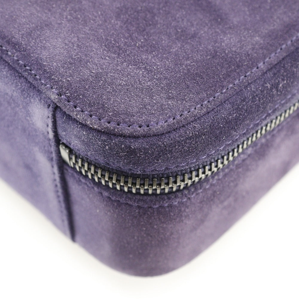 Chanel Suede One Handle Handbag Purple