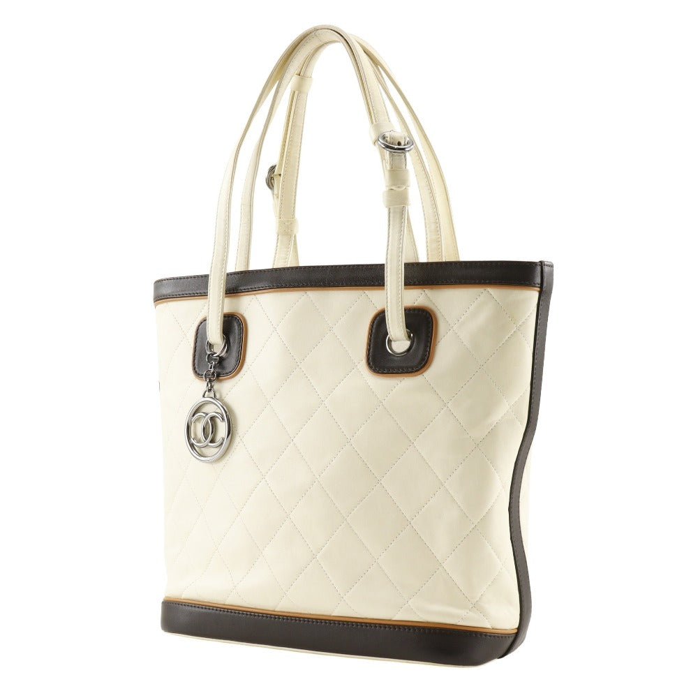 Chanel Matelasse Tote Bag Ivory Leather