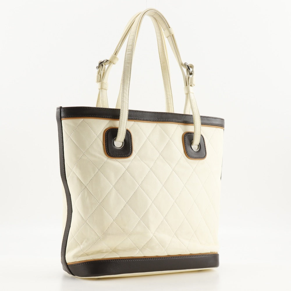 Chanel Matelasse Tote Bag Ivory Leather