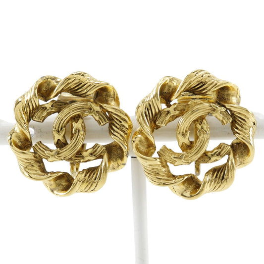 Chanel Round Coco Mark Earrings Vintage