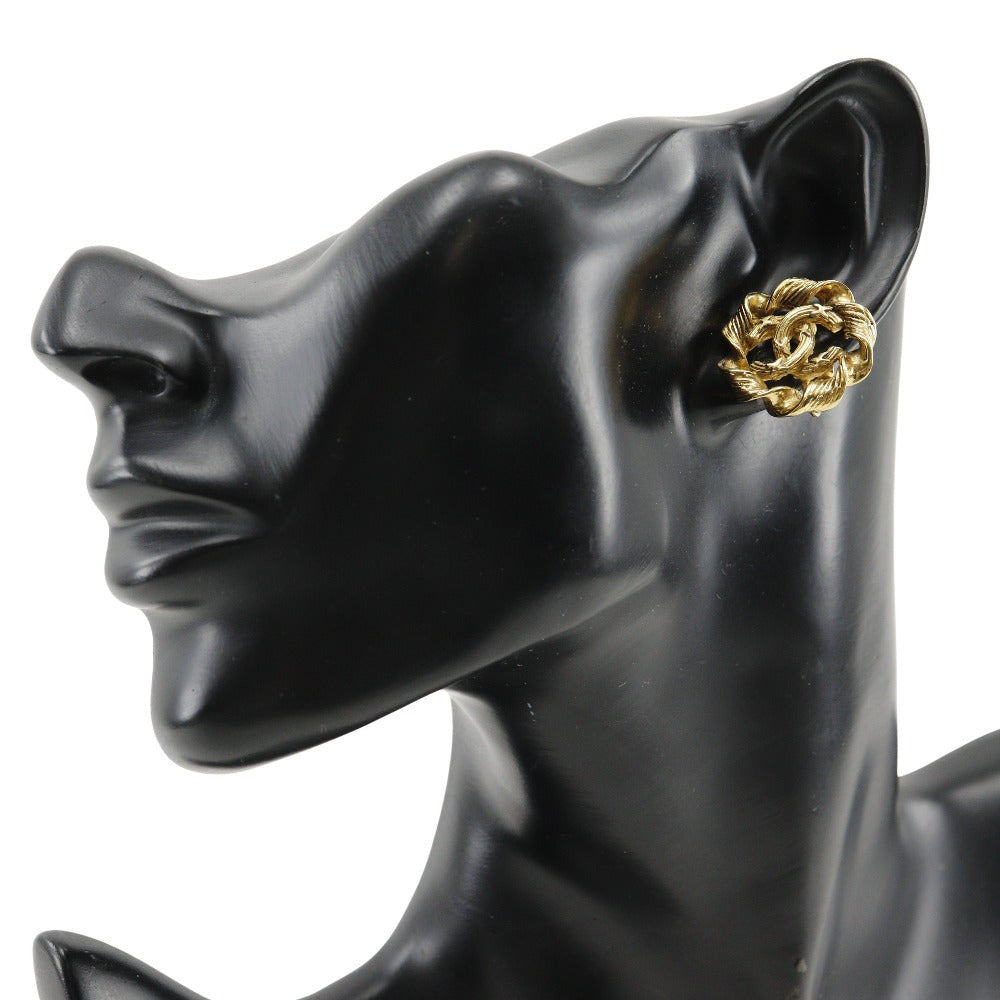 Chanel Round Coco Mark Earrings Vintage