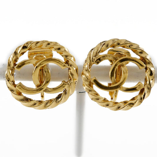 Chanel Coco Mark Gold Plated Earrings