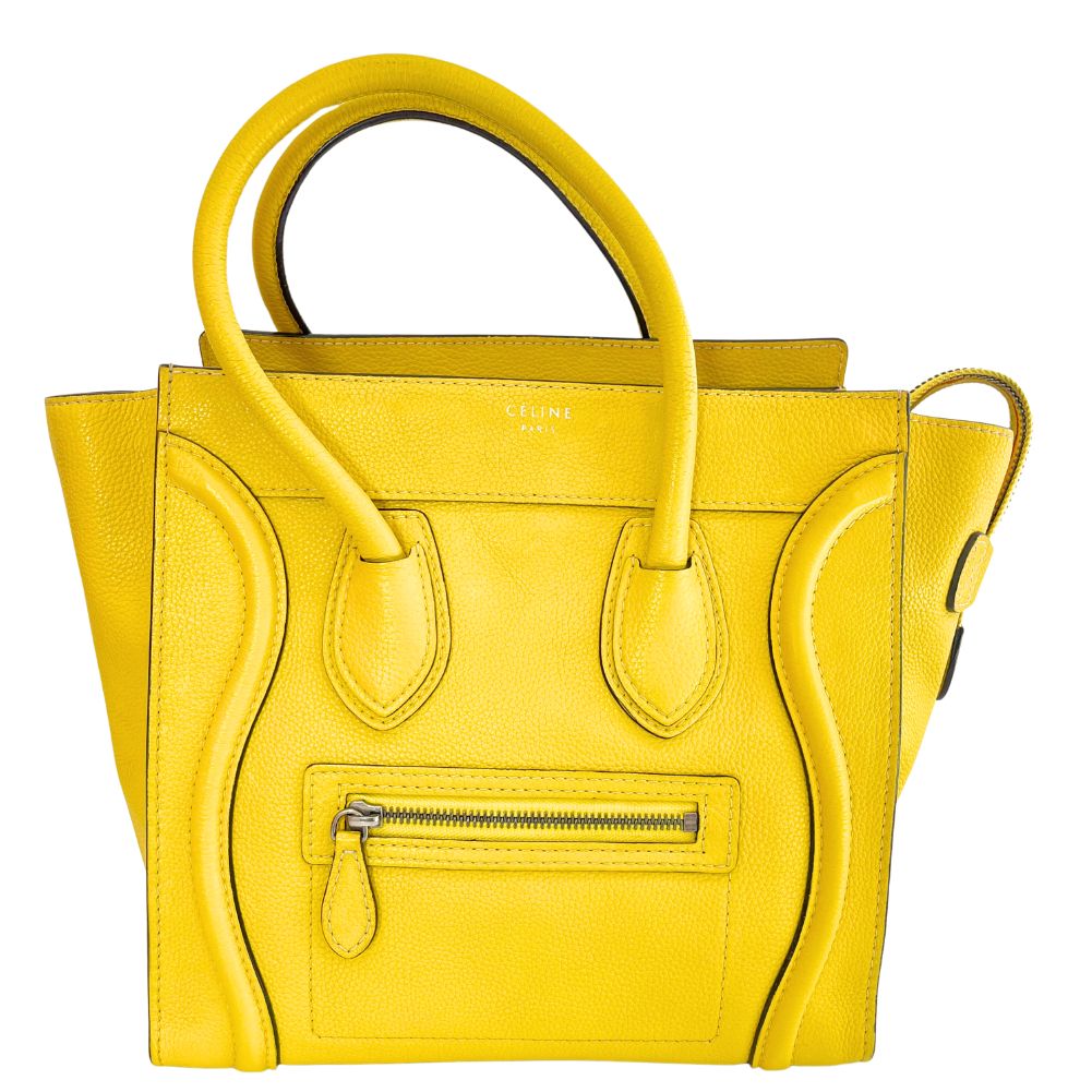CELINE Handbag 167793 leather yellow Micro shopper Luggage Women Used