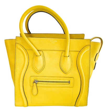 CELINE Handbag 167793 leather yellow Micro shopper Luggage Women Used
