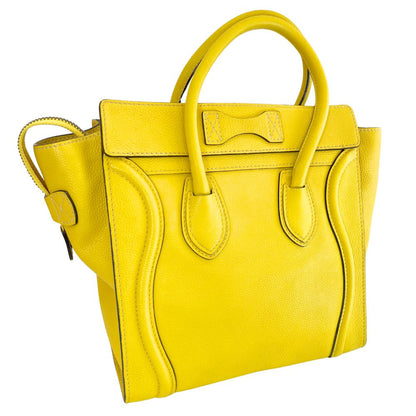 CELINE Handbag 167793 leather yellow Micro shopper Luggage Women Used