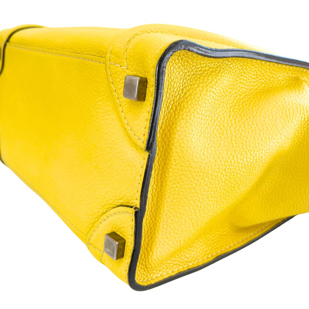 CELINE Handbag 167793 leather yellow Micro shopper Luggage Women Used
