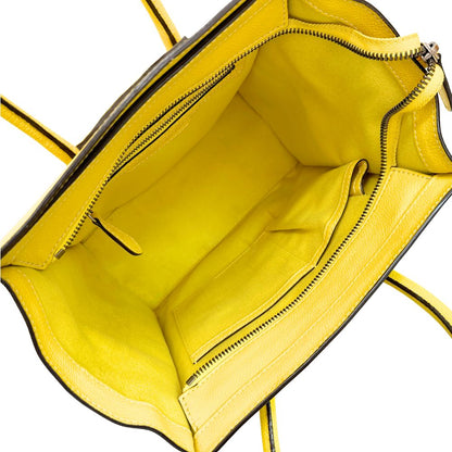 CELINE Handbag 167793 leather yellow Micro shopper Luggage Women Used