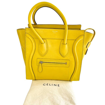 CELINE Handbag 167793 leather yellow Micro shopper Luggage Women Used