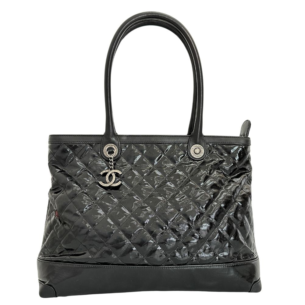 CHANEL Tote Bag Patent leather black Cambon Matrasse Women Used