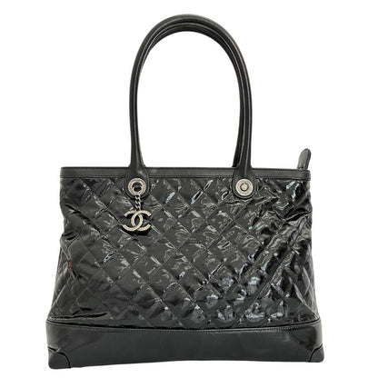 CHANEL Tote Bag Patent leather black Cambon Matrasse Women Used