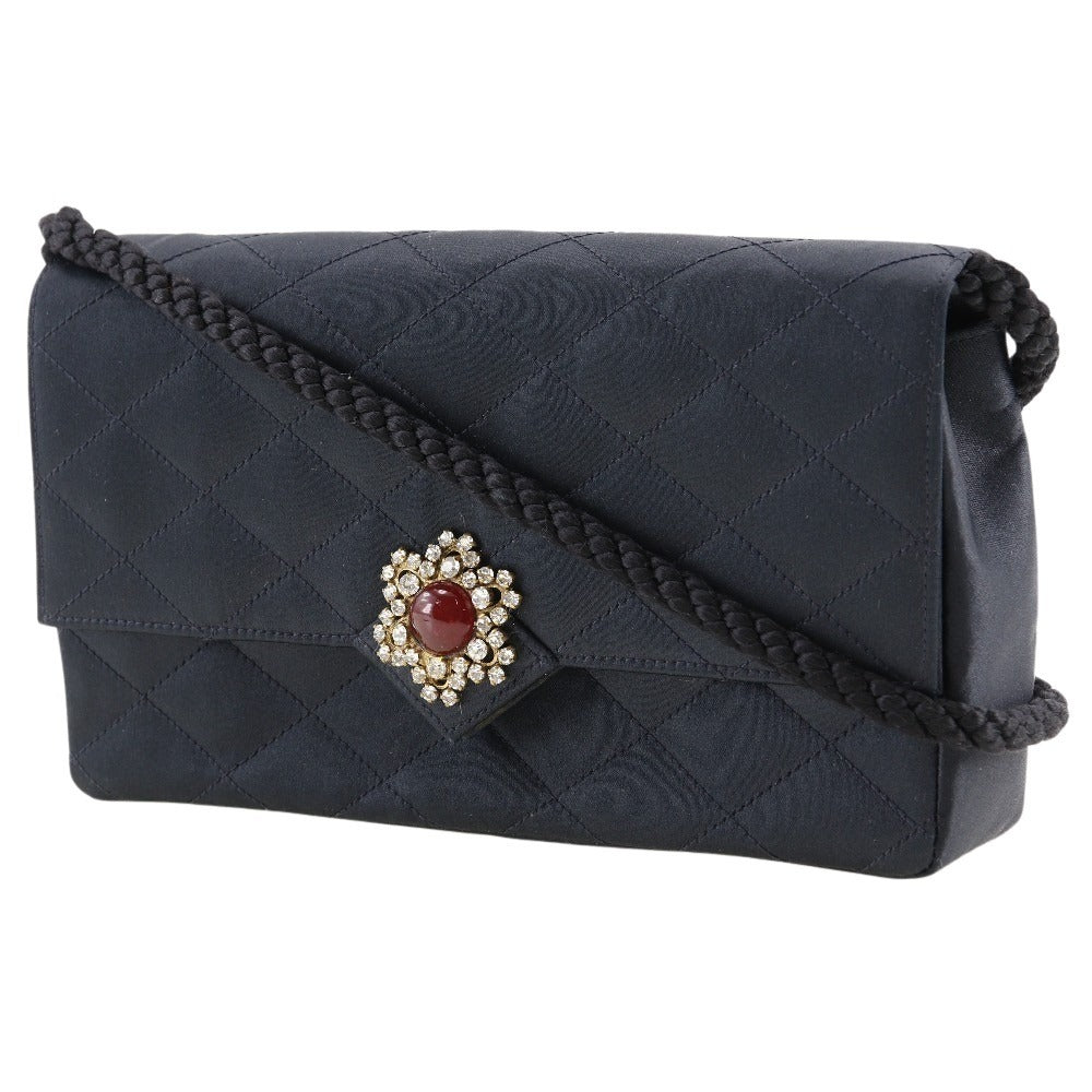 Chanel Matelasse Satin Rhinestone Shoulder Bag