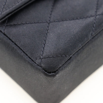 CHANEL Shoulder Bag Satin black Women Used