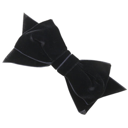 CHANEL Brooch Velor black ribbon Women Used