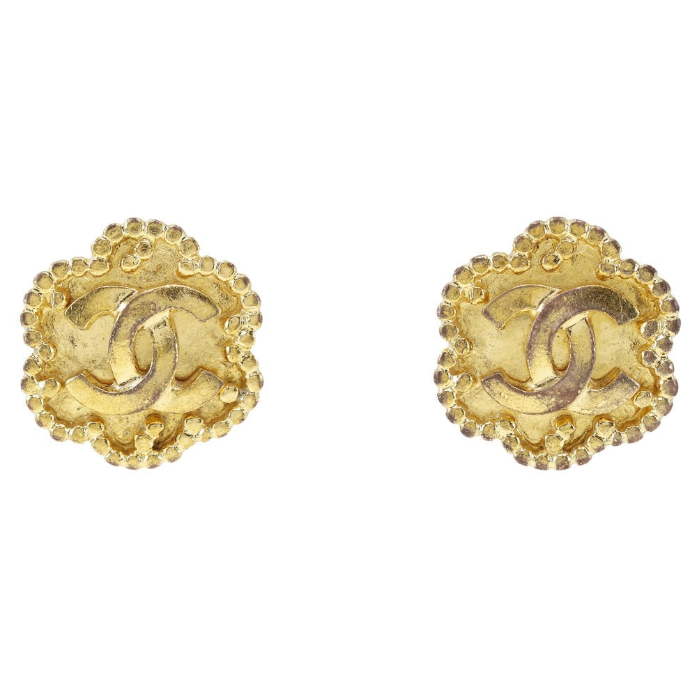 CHANEL Earring Plated Gold gold vintage Women Used