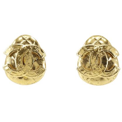 CHANEL Earring Plated Gold gold vintage COCO Mark Women Used