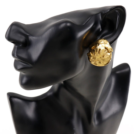 CHANEL Earring Plated Gold gold vintage COCO Mark Women Used
