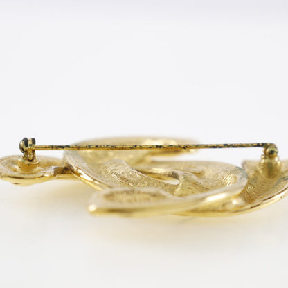 CHANEL Brooch Plated Gold gold Matrasse COCO Mark Women Used