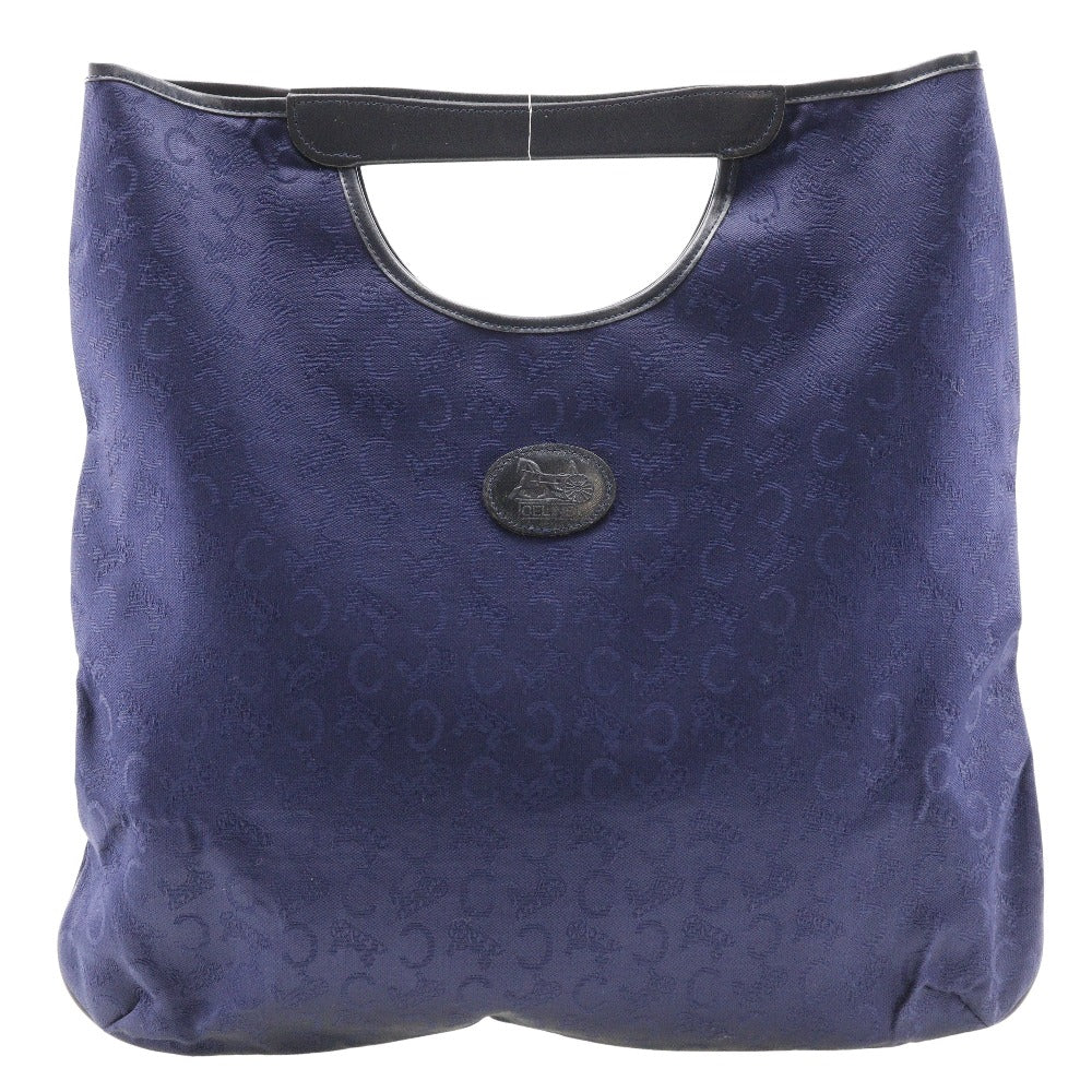 CELINE Handbag leather Navy Women Used