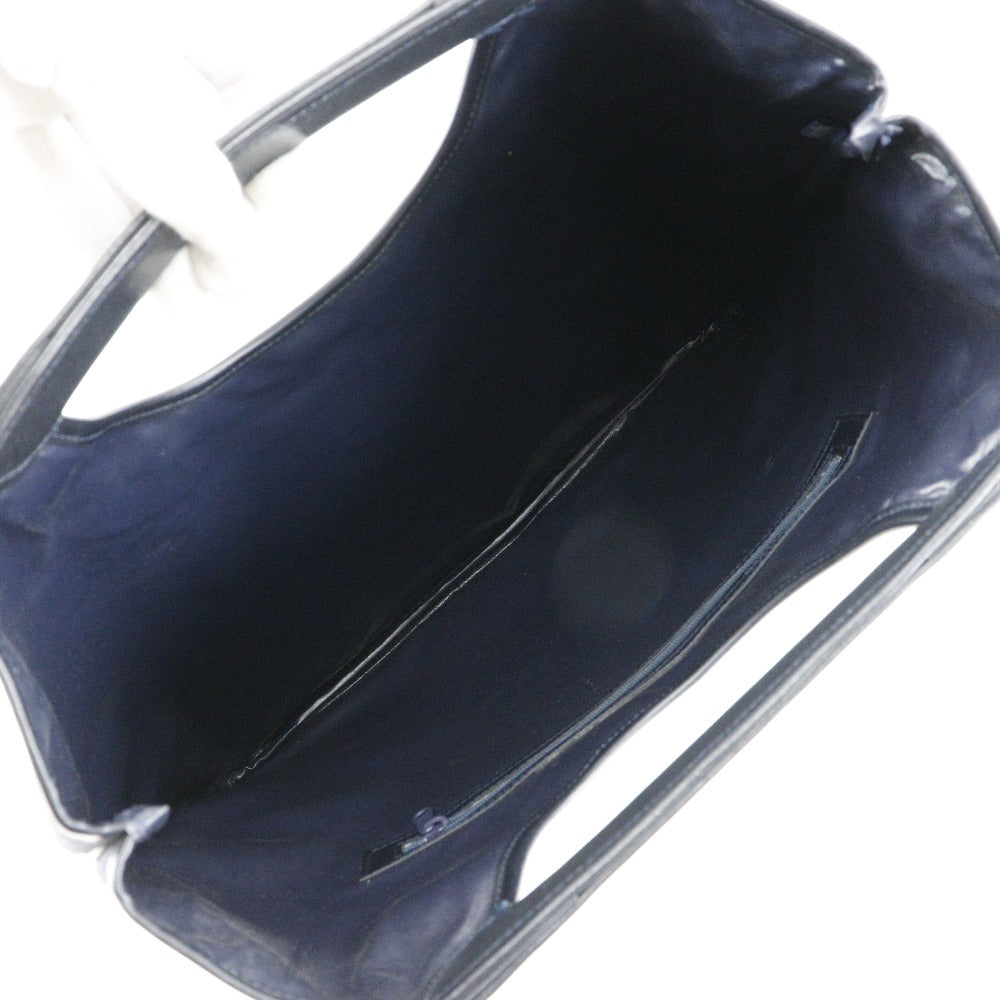 CELINE Handbag leather Navy Women Used