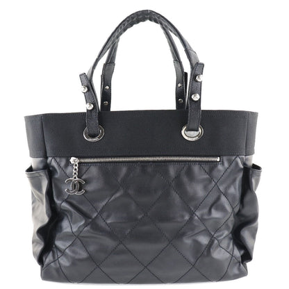 CHANEL Tote Bag A34210 PVC black Paris Biarritz GM Women Used
