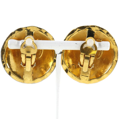 CHANEL Earring Plated Gold gold vintage Matrasse COCO Mark Women Used
