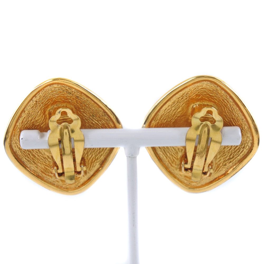 CHANEL Earring Plated Gold gold vintage Rhombus COCO Mark Women Used