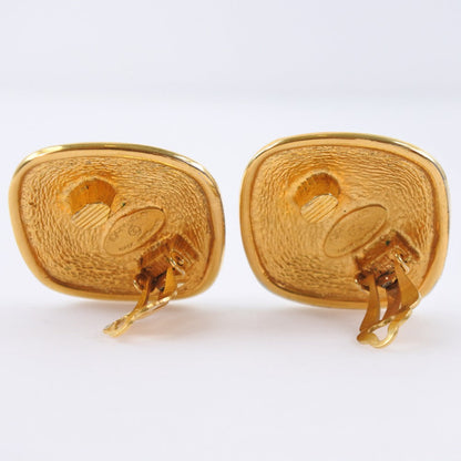 CHANEL Earring Plated Gold gold vintage Rhombus COCO Mark Women Used