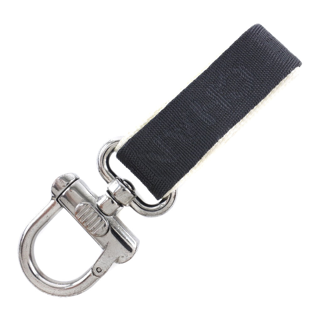 CHANEL key ring Nylon canvas, metal Black / white Bag charm Sports line COCO Mark unisex(Unisex) Used